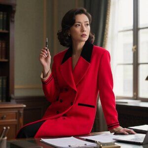 Vtg 90s Nautical Power Suit Coat Dress Secretary Double Breasted Blazer 4 XS 4P